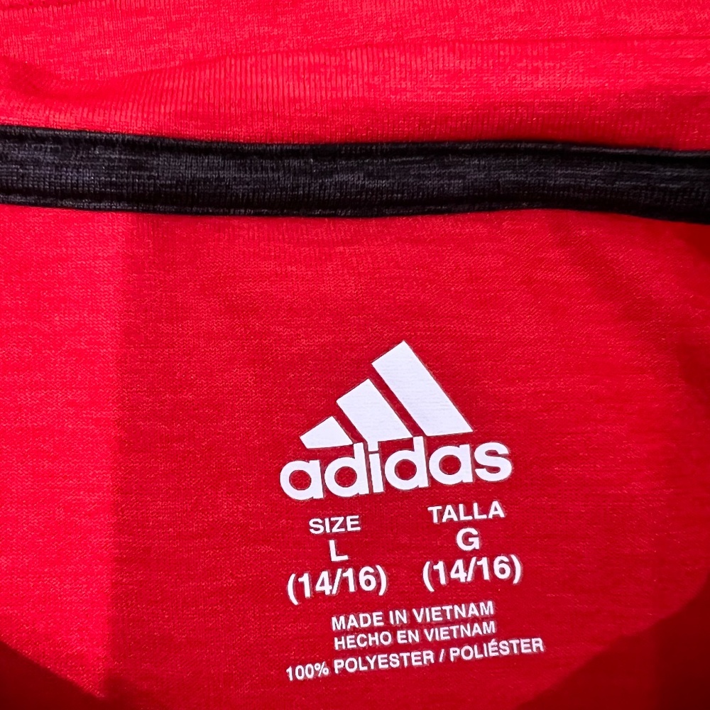 🔥 ADIDAS Climalite Boys Basketball Short Sleeve T-Shirt - Youth L (Size 14/16) - Picture 4 of 6